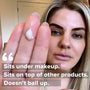 @lauren.erro holds hand with blob of 003-Hy Hydrating Face Cream into camera. Quote in caption: