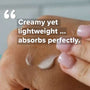 Well manicured fingers spread 001-Pu Purifying Face Cream on the back of other hand. Quote in caption: 