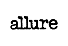 Black and white logo of Allure on white background