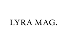 Black and white logo of Lyra Mag on white background