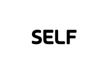 Black and white logo of Self on white background