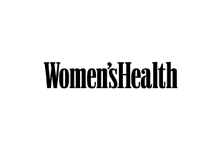 Black and white logo of Women's Health on white background